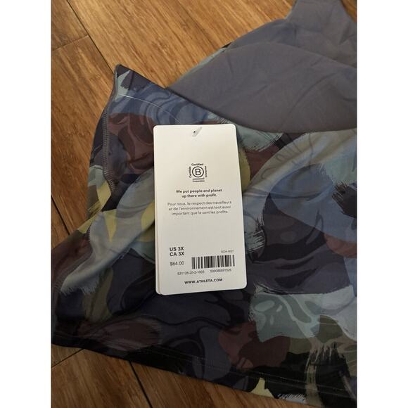 Athleta Conscious Crop Printed D-DD 3X NWT $64 Vivid Stroke Purple Barre‎ Yoga - Picture 6 of 8